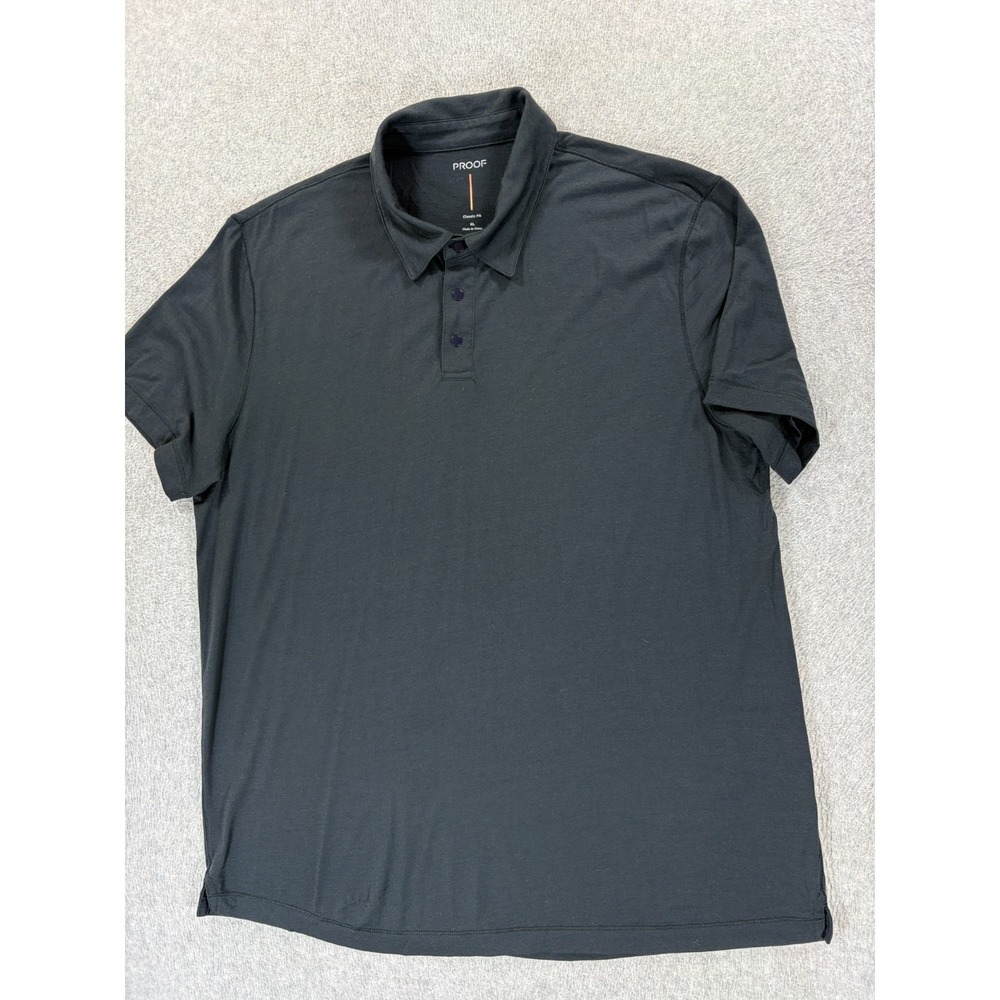 Proof 72 Hour Merino Wool Blend Huckberry Polo Shirt (Men's XL) Black -